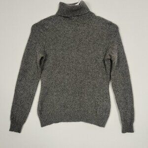 Lord & Taylor Women's Cashmere Sweater Size PS Gray Turtleneck Petite Bodycon